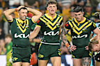 James Tedesco, Jack Bostock and Bradman Best of the Kangaroos.