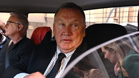 Tim Mathieson leaves his lawyer’s office in Melbourne.