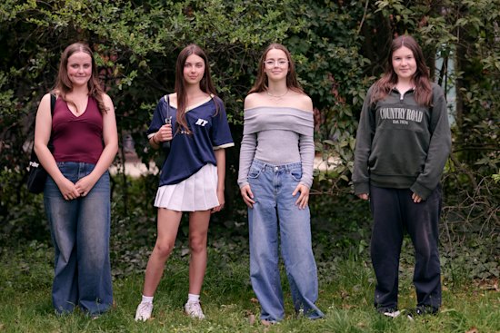 High school students (from left) Genevieve Rutledge, Anik Louw, Flora Peatling and Maisie Mooney spent five days without social media to share what the experience feels like.