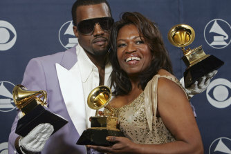 Kanye West and his mother Donda, pictured in February 2006.