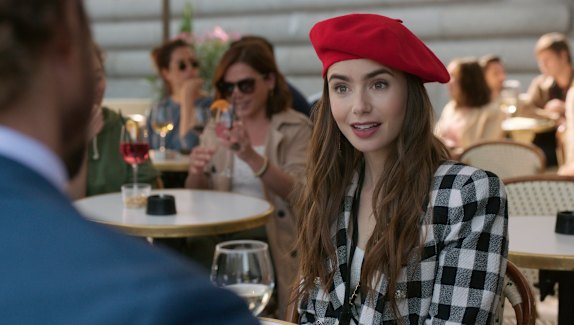 The subject of controversy when it received two Golden Globe nominations: Lily Collins in Emily In Paris.