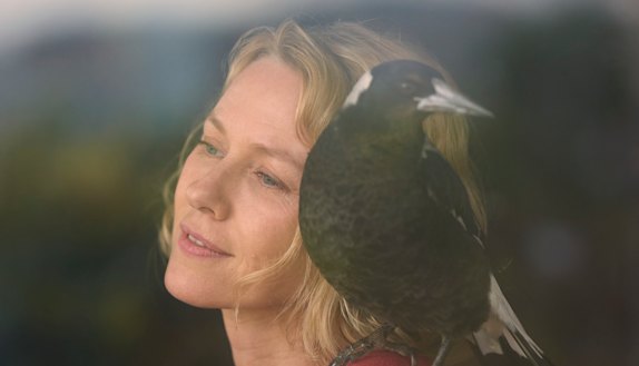 Out in January: Naomi Watts with magpie co-star in Penguin Bloom. 