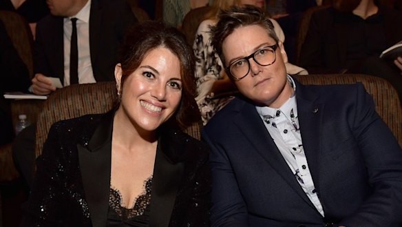 Monica Lewinsky and Hannah Gadsby at the 7th Annual Australians in Film Awards Gala. 

