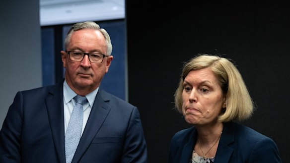 NSW Health Minister Brad Hazzard and Chief Health Officer Dr Kerry Chant.