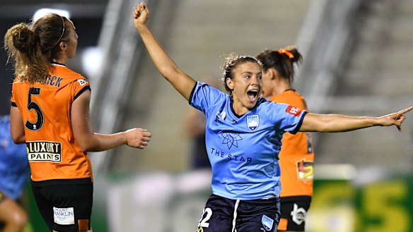 Grand final-bound: Huerta is jubilant after giving the visitors the lead.