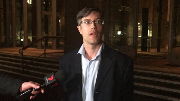 James Supple speaks outside the NSW Supreme Court on Thursday night.