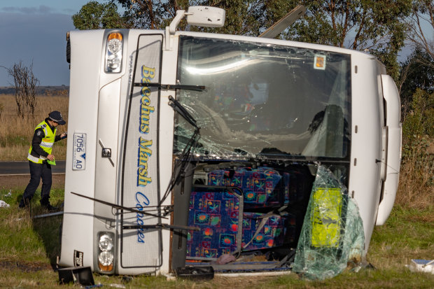 The scene of the bus crash at Exford.