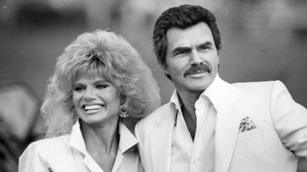 Burt Reynolds and Loni Anderson in Boca Raton, Florida, in 1987. 