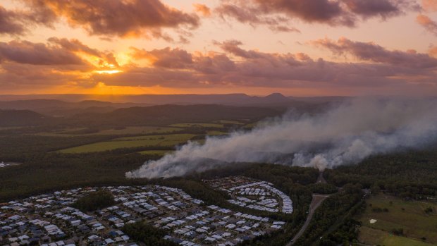 The Peregian Springs bushfire on Queensland's Sunshine Coast on Wednesday, December 18. 