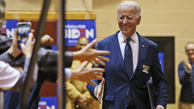 Democratic presidential candidate Joe Biden during a campaign rally in March.