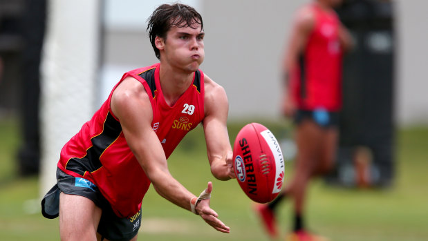 Gold Coast Suns Jack Bowes training.