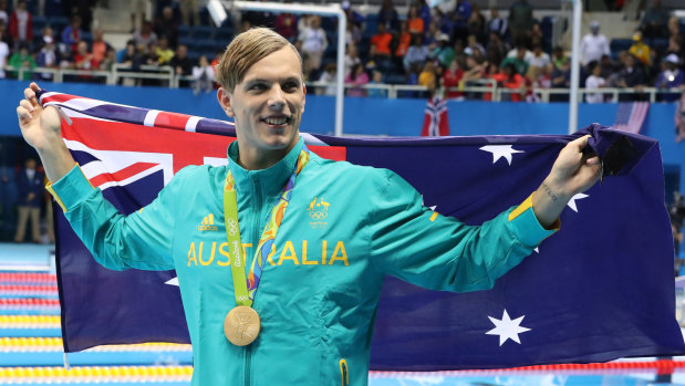 Living in reverse: Kyle Chalmers was just 17 when he won Olympic gold in Rio.