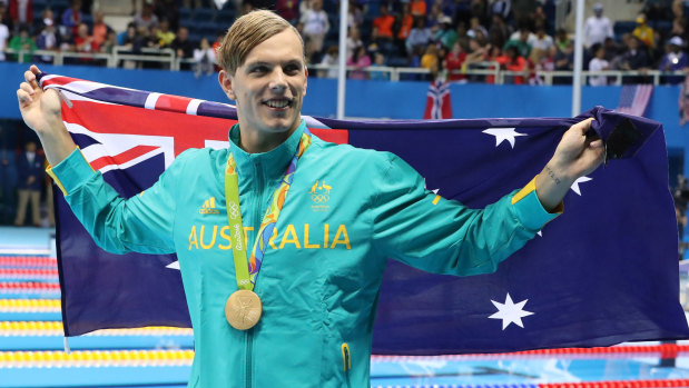 Living in reverse: Kyle Chalmers was just 17 when he won Olympic gold in Rio.
