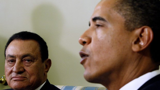 August, 18, 2009: President Barack Obama meets with Hosni Mubarak in Washington.