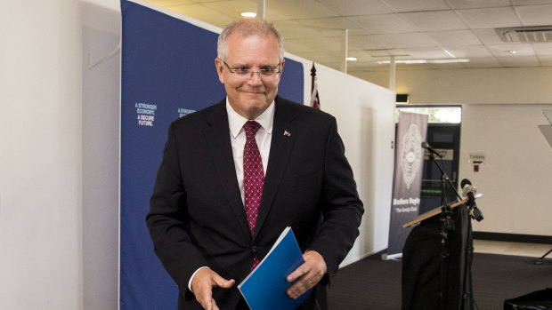 Scott Morrison talked up the government's economic credentials in Brisbane on Tuesday. 