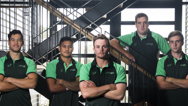 Canberra's Isaiah Latu, Len Ikitau, Ryan Lonergan, Tom Ross and Mack Hansen all made the Junior Wallabies this year. 