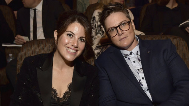 Monica Lewinsky and Hannah Gadsby at the 7th Annual Australians in Film Awards Gala. 
