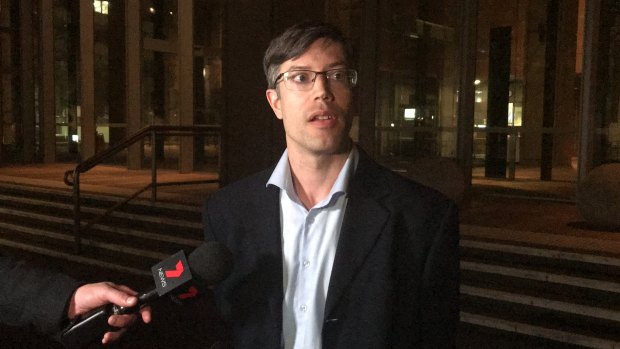 James Supple speaks outside the NSW Supreme Court on Thursday night.