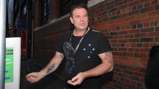 John Setka arrives at the ACTU's offices in Melbourne to meet Saly McManus last week.
