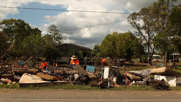 Grantham residents clean up their homes after the floods