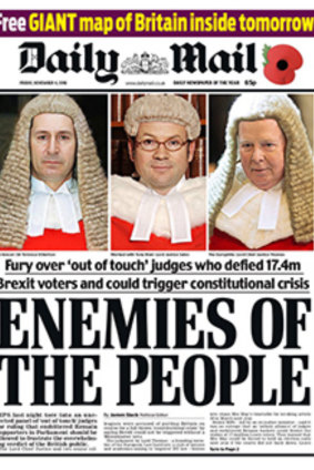 The Daily Mail front page.