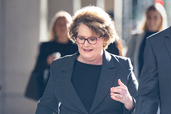Angela Jones-Blayney arriving at the ICAC offices last Monday, where she gave evidence to the inquiry.