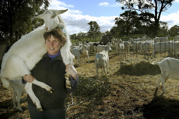 Goat farmer and voluntary nest box checker Ann-Marie Monda.