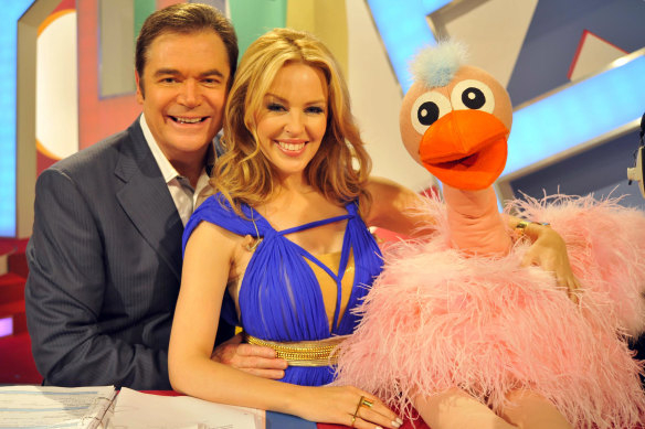Hey Hey It’s Saturday host Daryl Somers with Kylie Minogue. in 2010.