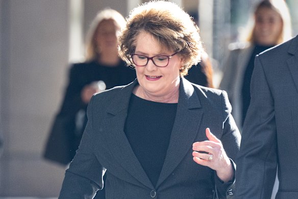 Angela Jones-Blayney arrives at the ICAC office on Monday.