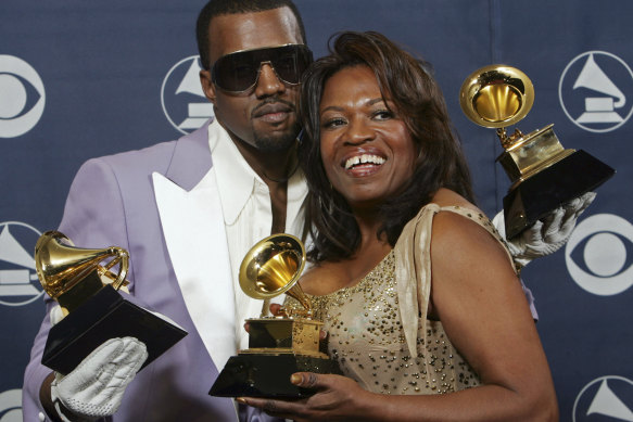 Kanye West and his mother Donda, pictured in February 2006.