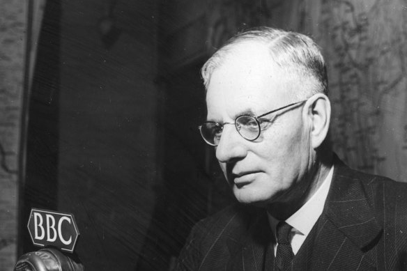 Prime Minister John Curtin pictured during a visit to London in 1944.