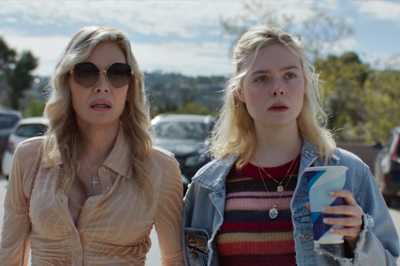 Michelle Pfeiffer and Elle Fanning in Margo’s Got Money Troubles.