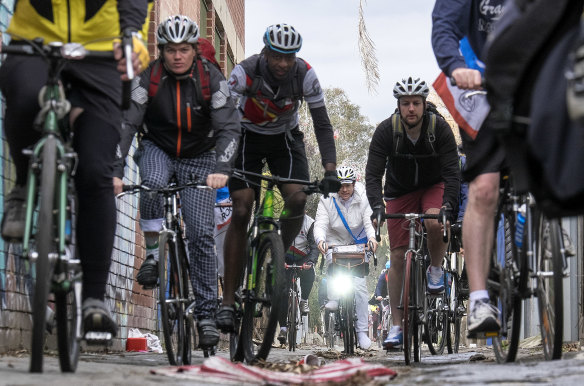 Crowds like these taking part in Melburn Roobaix in 2015 won't be seen this year.