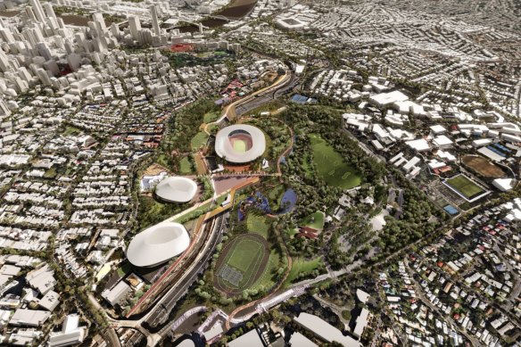 The proposed Victoria Park stadium precinct. 