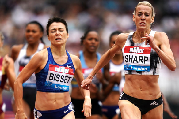 Bisset takes the silver medal in the 800 metres behind Great Britain's Lynsey Sharp in London at the Diamond League meet last month. 