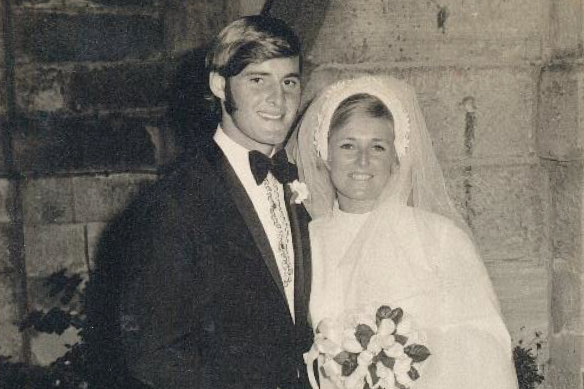 Chris and Lynette Dawson at their wedding in 1970. He killed her in 1982.