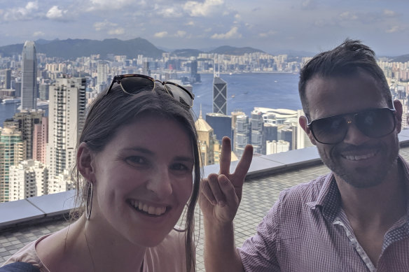 Executive producer Rachael Dexter and Richard Baker in Hong Kong. 