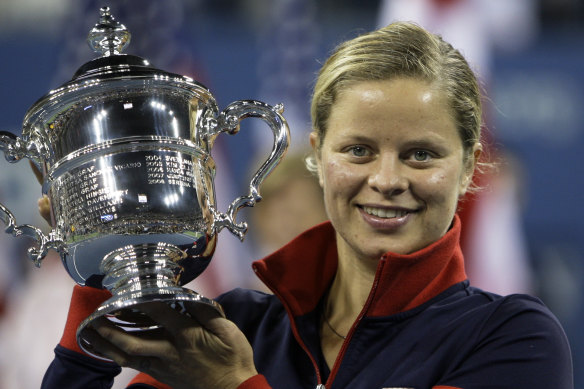 Kim Clijsters, pictured here after winning the 2009 US Open, is eyeing a 2020 comeback.