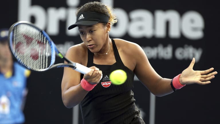 Impressive: Naomi Osaka on her way to a comeback victory over Anastasija Sevastova in Brisbane on Thursday.