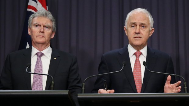 ASIO chief Duncan Lewis (left) with Prime Minister Malcolm Turnbull last year.