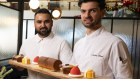 Executive chef Guarav Bide and executive pastry chef Nicolas Blanc in the kitchen inside the Four Seasons.