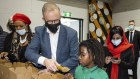 Anthony Albanese, now the country’s prime minister, helped poack groceries into boxes at a local community centre in Marrickville earlier this year.