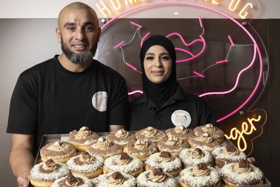 The husband and wife team behind Boston Doughnuts, Ahmed Taha and Marwa Yassine.