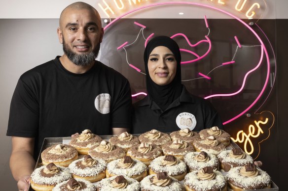 The husband and wife team behind Boston Doughnuts, Ahmed Taha and Marwa Yassine.