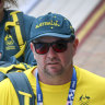 Australian swimming coach Michael Palfrey at training on Thursday in Paris.