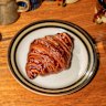 The darkly crusted croissants. 
