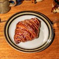 The darkly crusted croissants. 