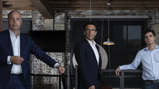 Afterpay cofounders David Hancock, Anthony Eisen and Nick Molnar.