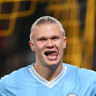 Erling Haaland broke his Champions League scoring drought in style with a second-half double for City.