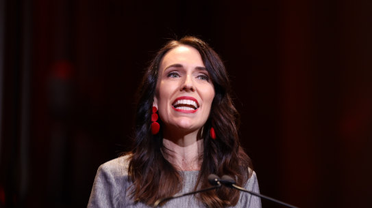 New Zealand Prime Minister Jacinda Adern at the Labour Party election campaign launch in Auckland on Saturday.
